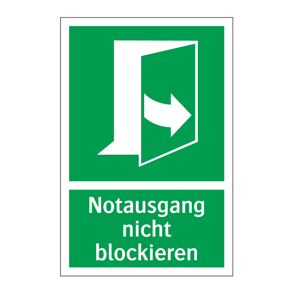 Notausgang nicht blockieren