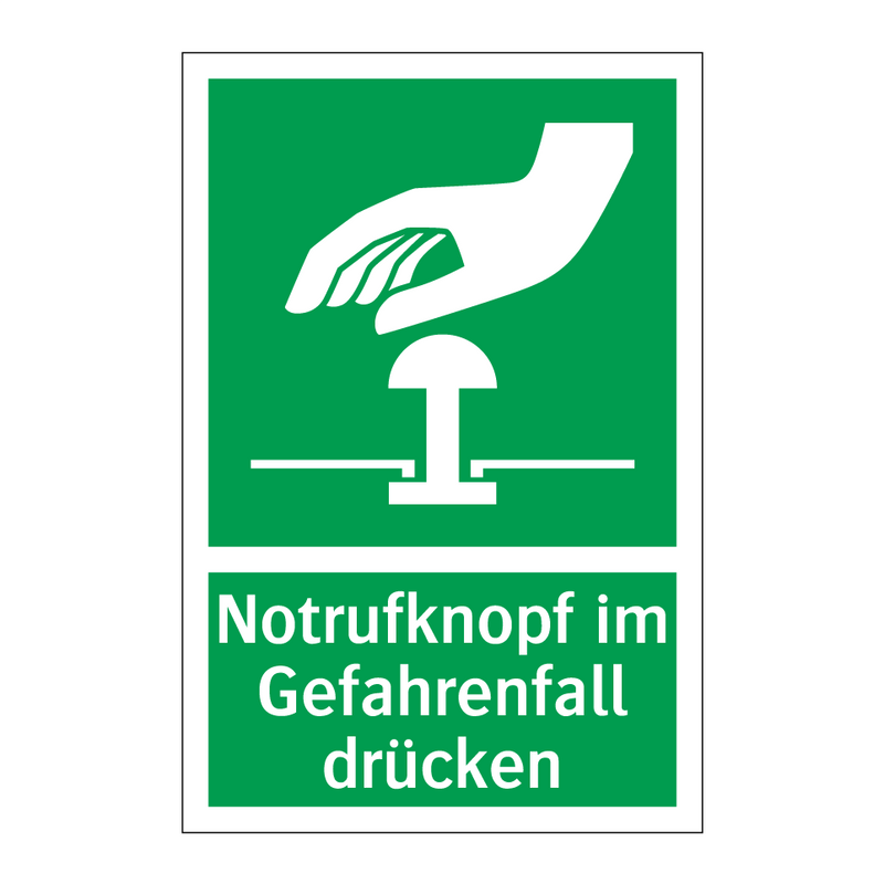 Notrufknopf im Gefahrenfall drücken