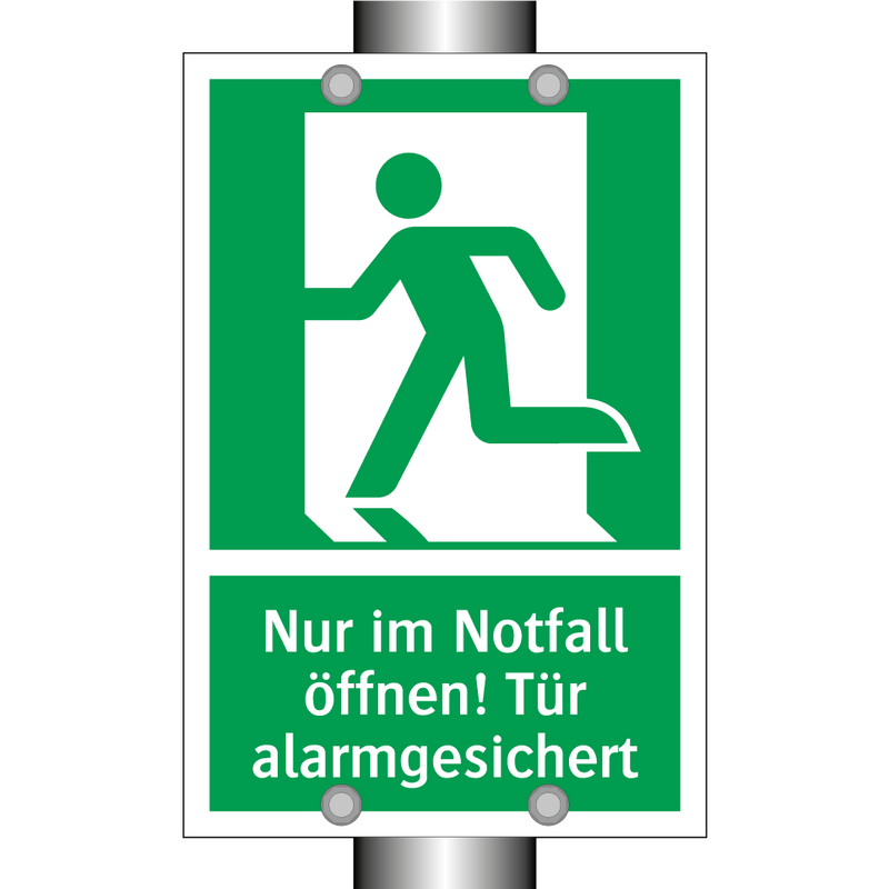 Nur im Notfall öffnen! Tür alarmgesichert