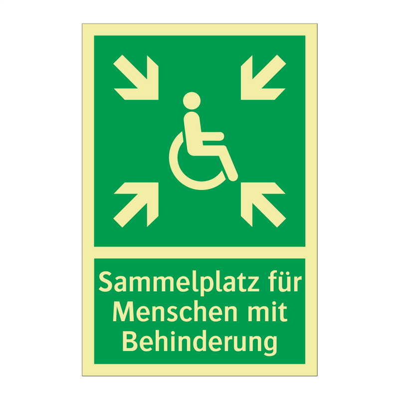 Sammelplatz für Menschen mit Behinderung