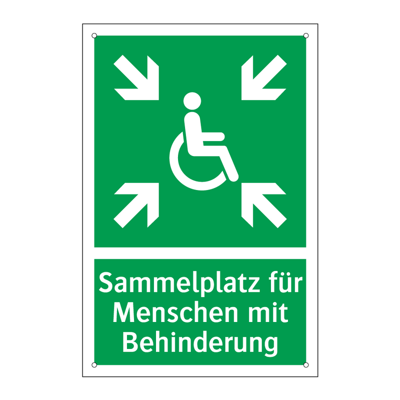 Sammelplatz für Menschen mit Behinderung