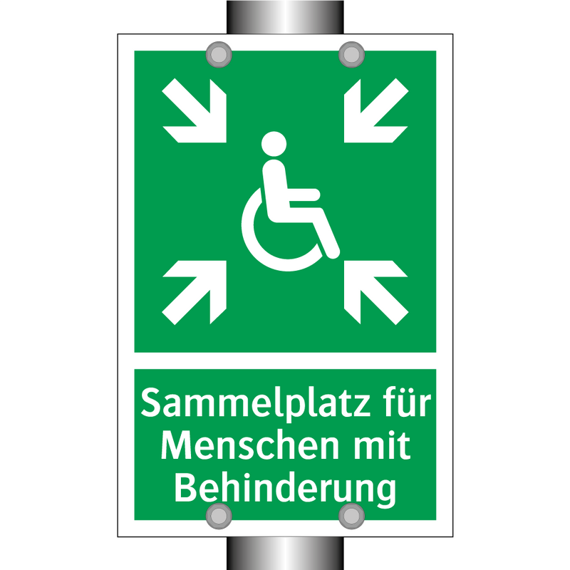 Sammelplatz für Menschen mit Behinderung