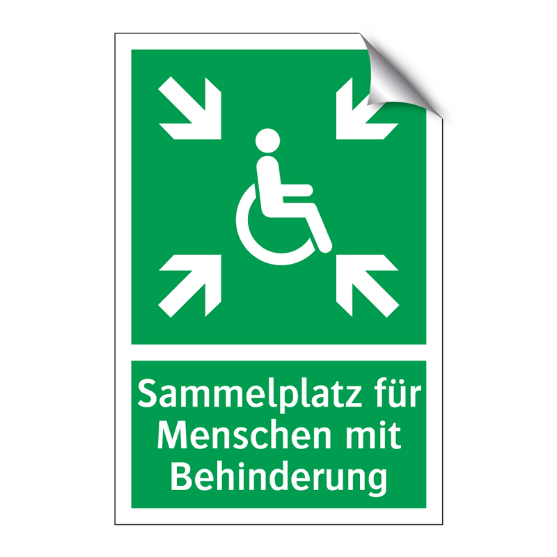 Sammelplatz für Menschen mit Behinderung