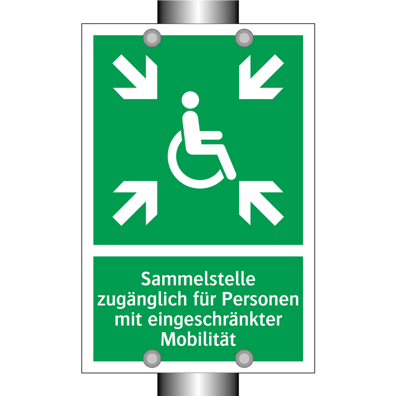 Sammelstelle zugänglich für Personen mit eingeschränkter Mobilität