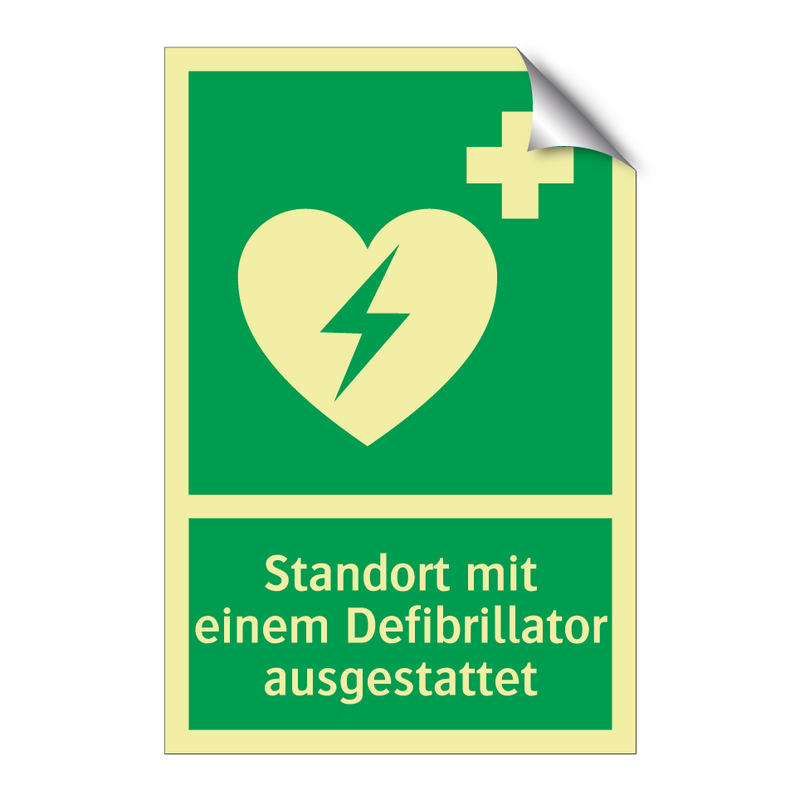 Standort mit einem Defibrillator ausgestattet