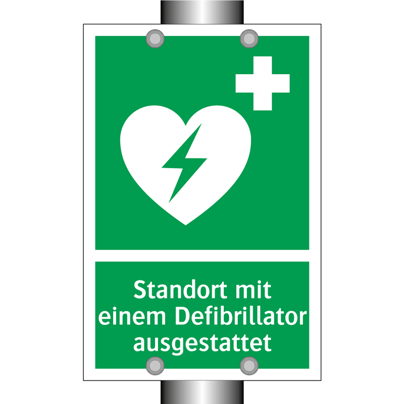 Standort mit einem Defibrillator ausgestattet