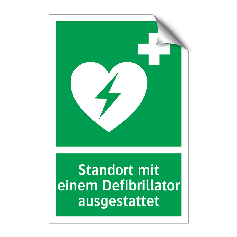 Standort mit einem Defibrillator ausgestattet