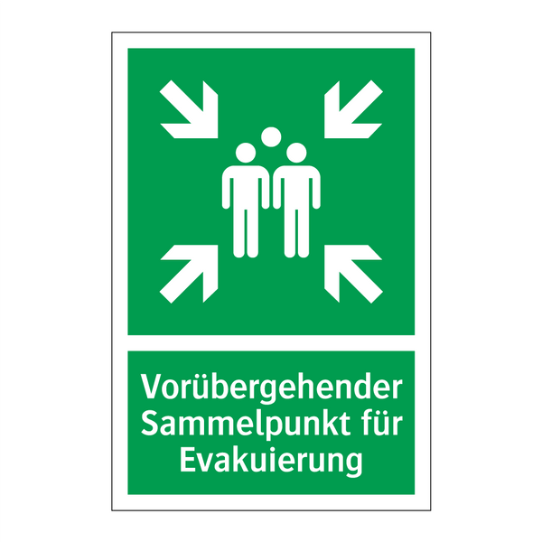 Vorübergehender Sammelpunkt für Evakuierung