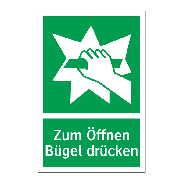 Zum Öffnen Bügel drücken