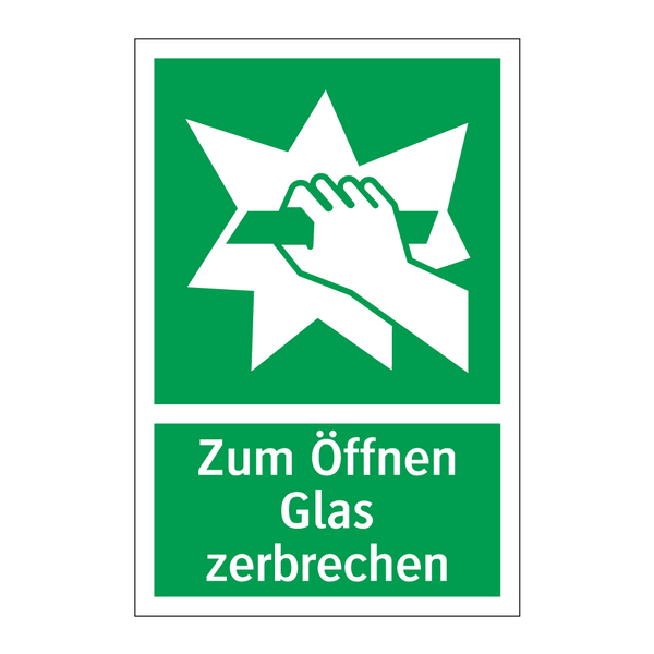 Zum Öffnen Glas zerbrechen