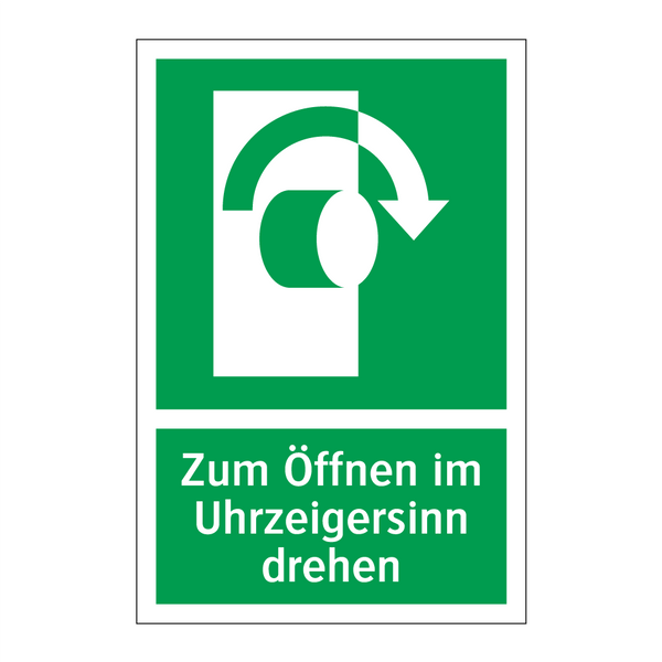 Zum Öffnen im Uhrzeigersinn drehen