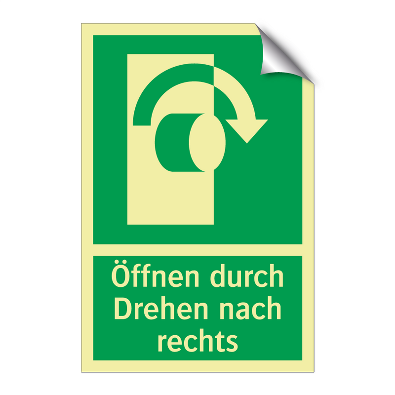 Öffnen durch Drehen nach rechts