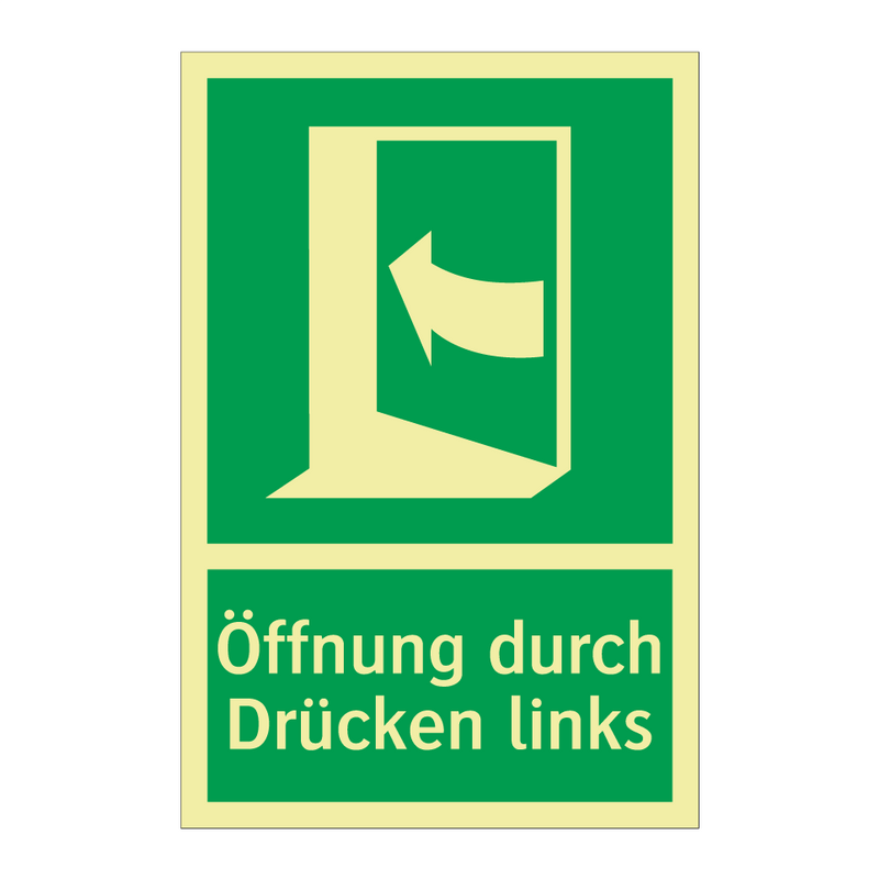 Öffnung durch Drücken links