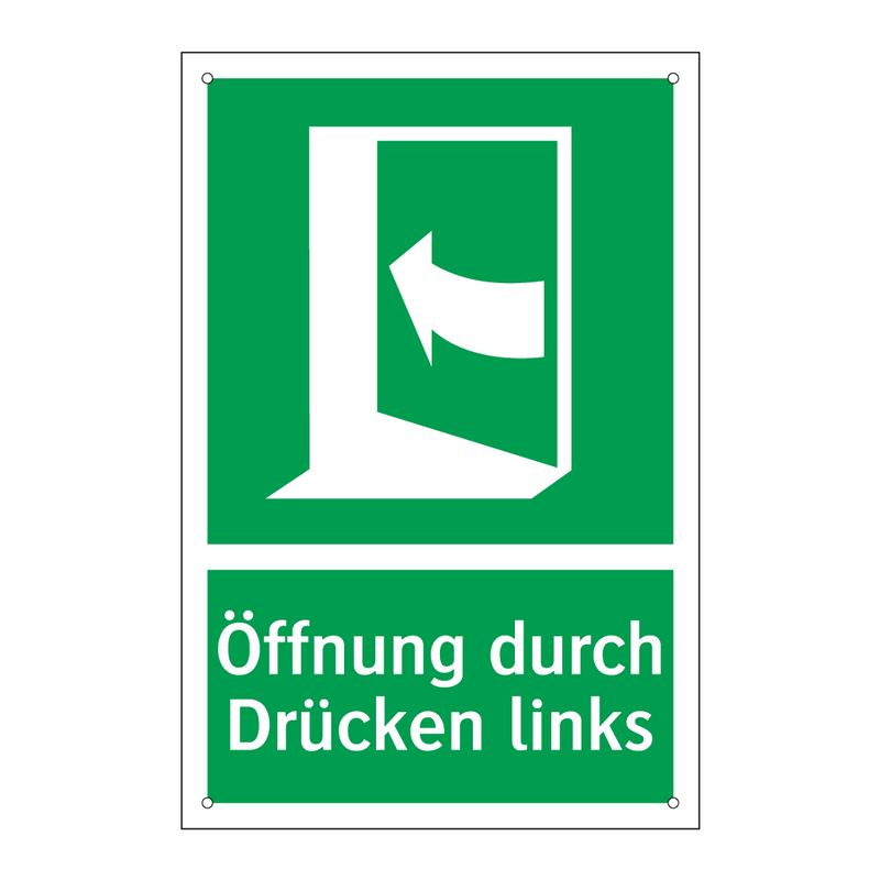 Öffnung durch Drücken links