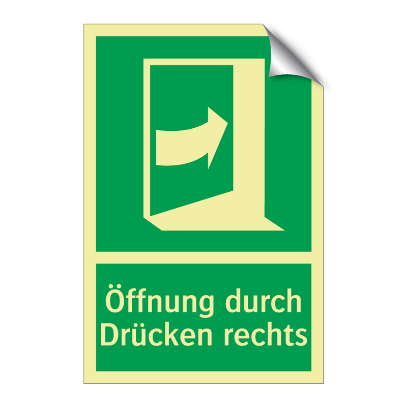 Öffnung durch Drücken rechts