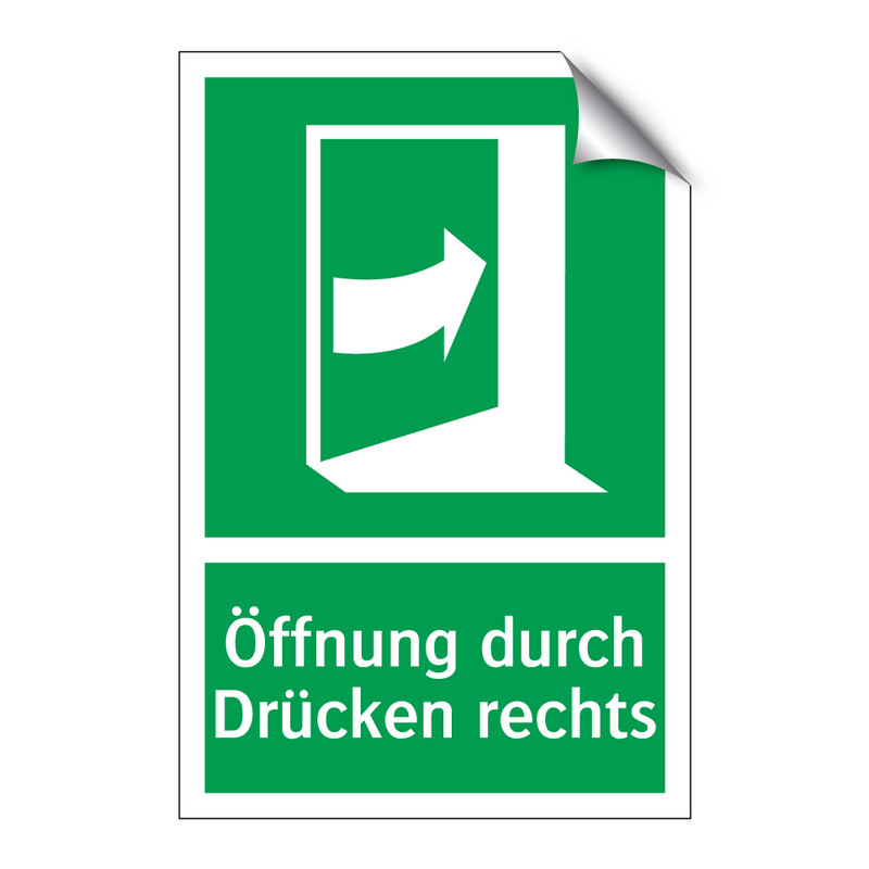 Öffnung durch Drücken rechts