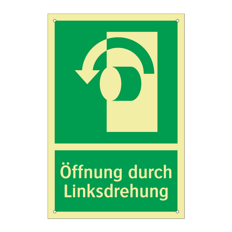 Öffnung durch Linksdrehung