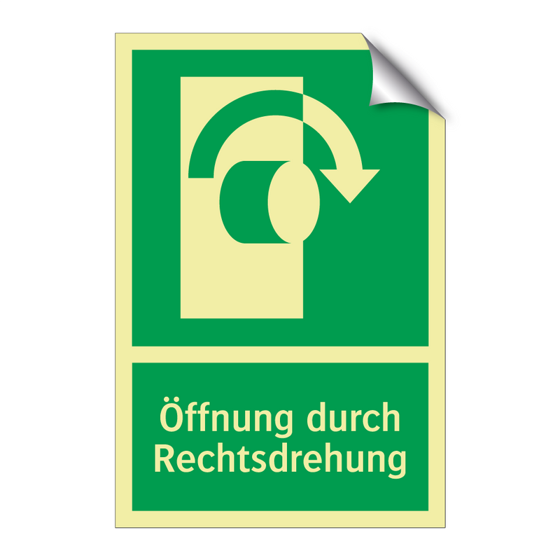 Öffnung durch Rechtsdrehung