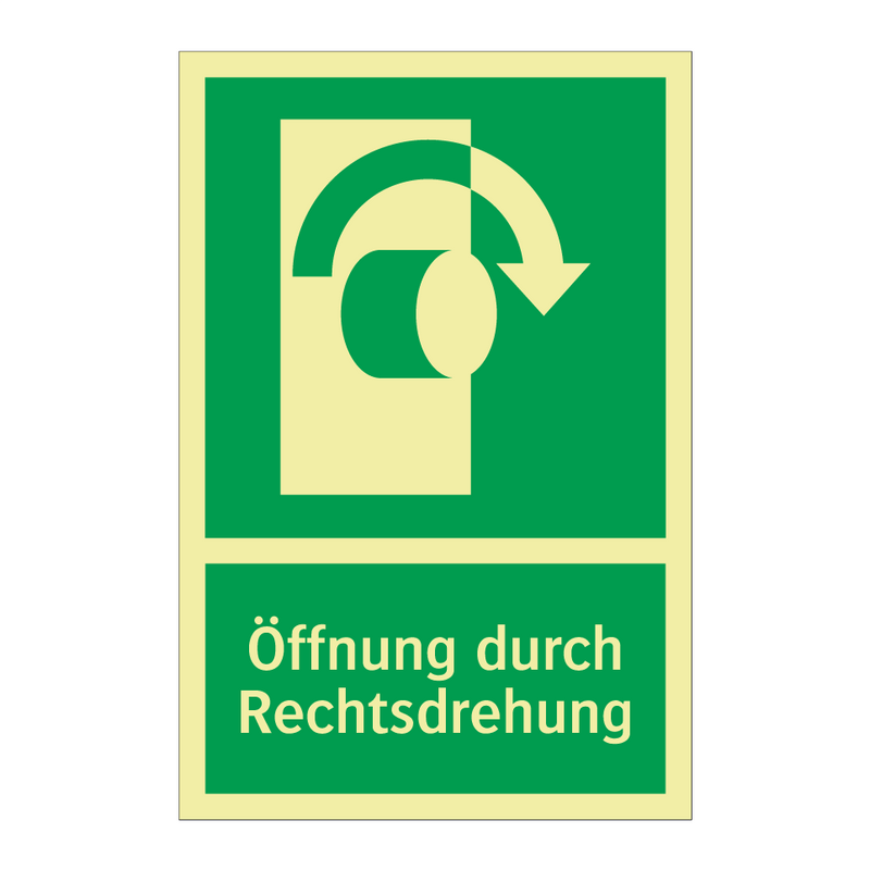 Öffnung durch Rechtsdrehung