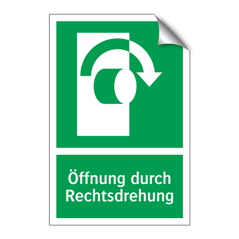 Öffnung durch Rechtsdrehung