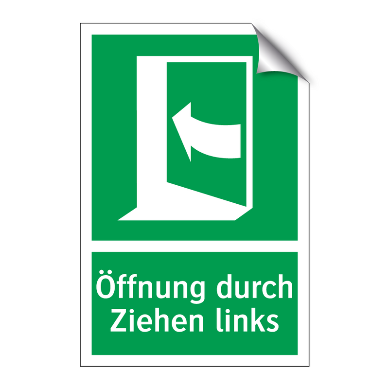 Öffnung durch Ziehen links