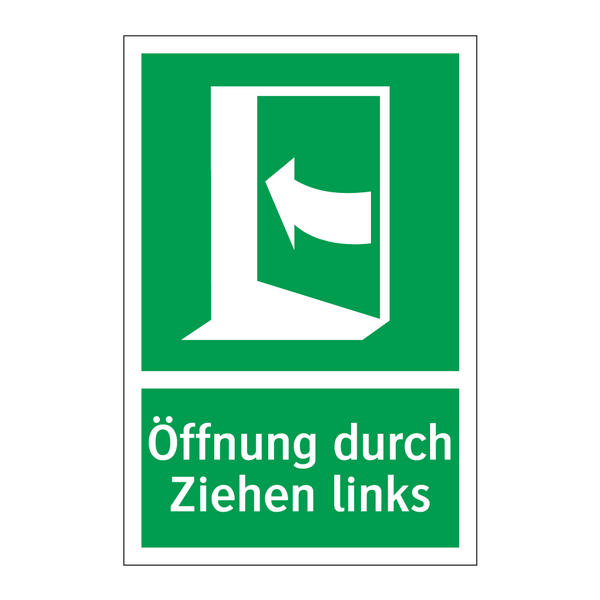 Öffnung durch Ziehen links