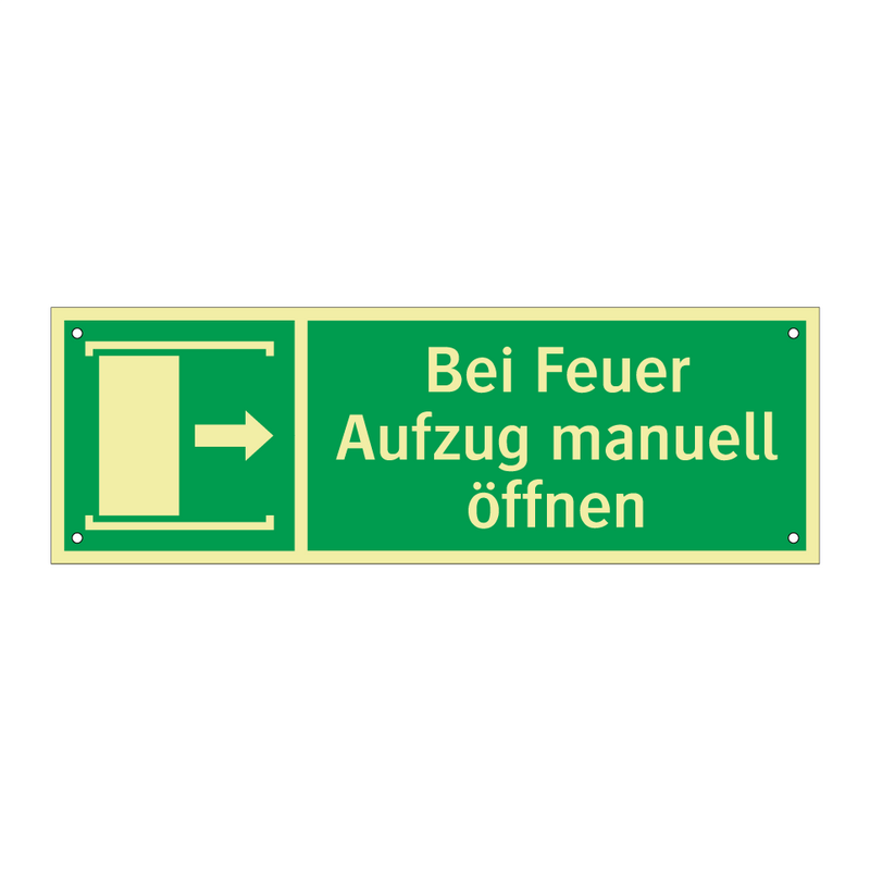 Bei Feuer Aufzug manuell öffnen