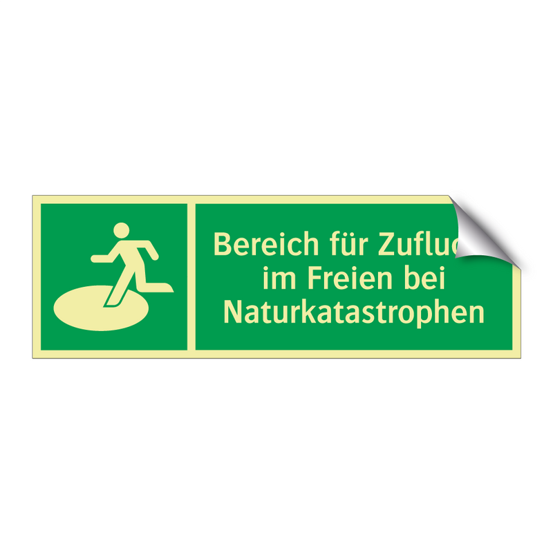 Bereich für Zuflucht im Freien bei Naturkatastrophen