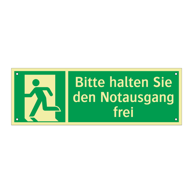 Bitte halten Sie den Notausgang frei