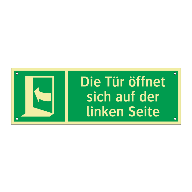 Die Tür öffnet sich auf der linken Seite