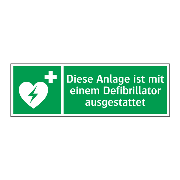 Diese Anlage ist mit einem Defibrillator ausgestattet