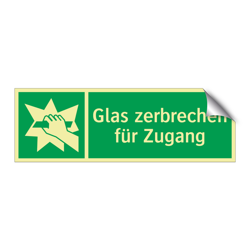 Glas zerbrechen für Zugang