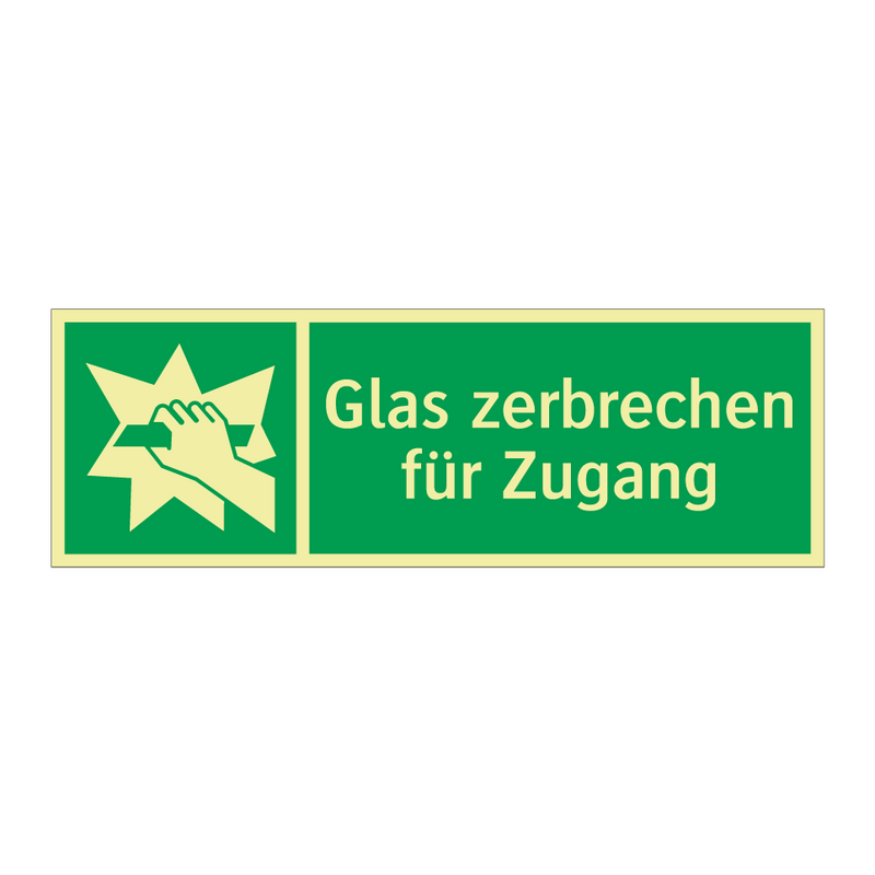 Glas zerbrechen für Zugang