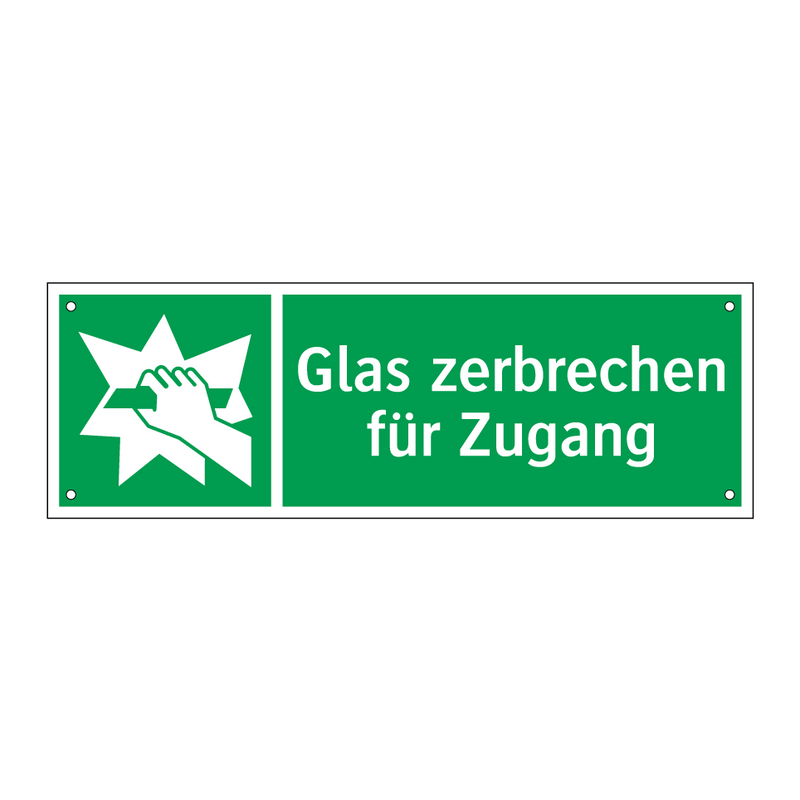 Glas zerbrechen für Zugang