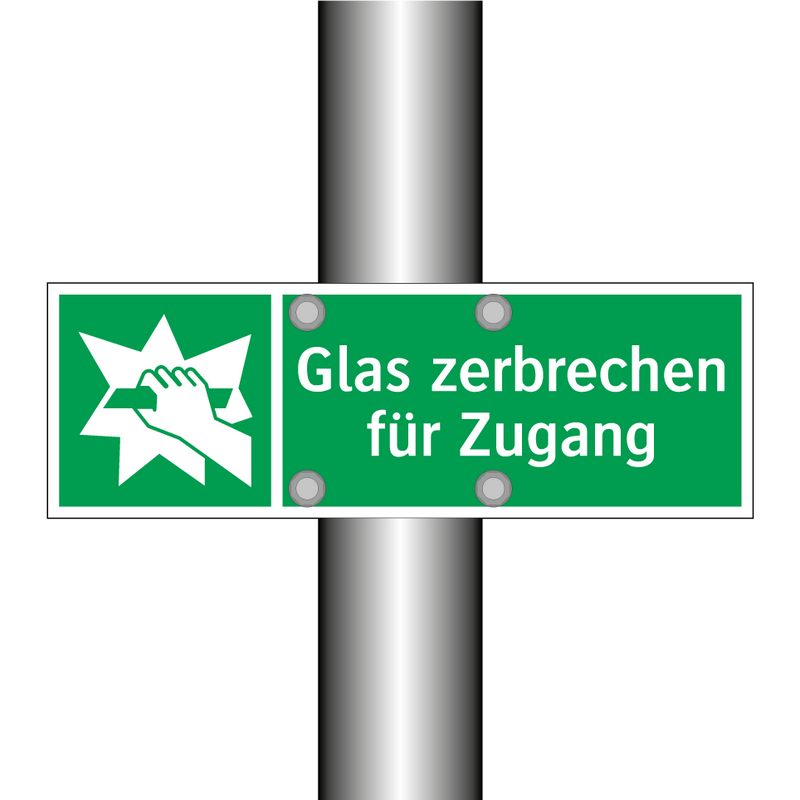 Glas zerbrechen für Zugang