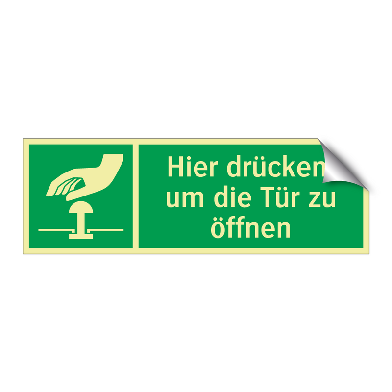 Hier drücken, um die Tür zu öffnen