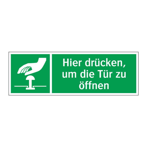 Hier drücken, um die Tür zu öffnen