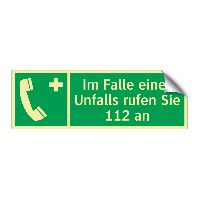 Im Falle eines Unfalls rufen Sie 112 an