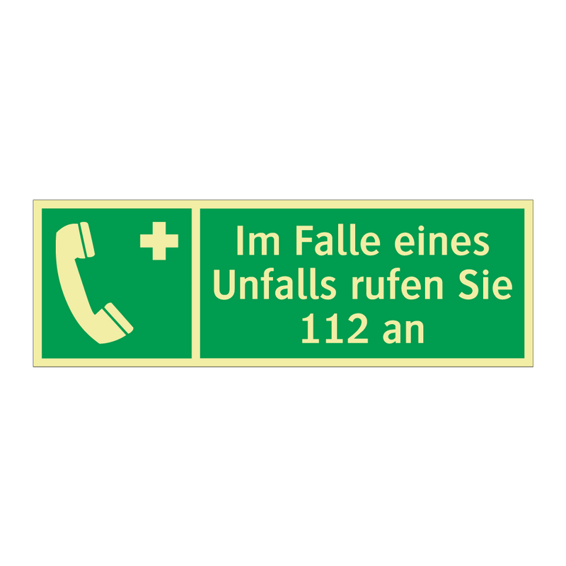 Im Falle eines Unfalls rufen Sie 112 an