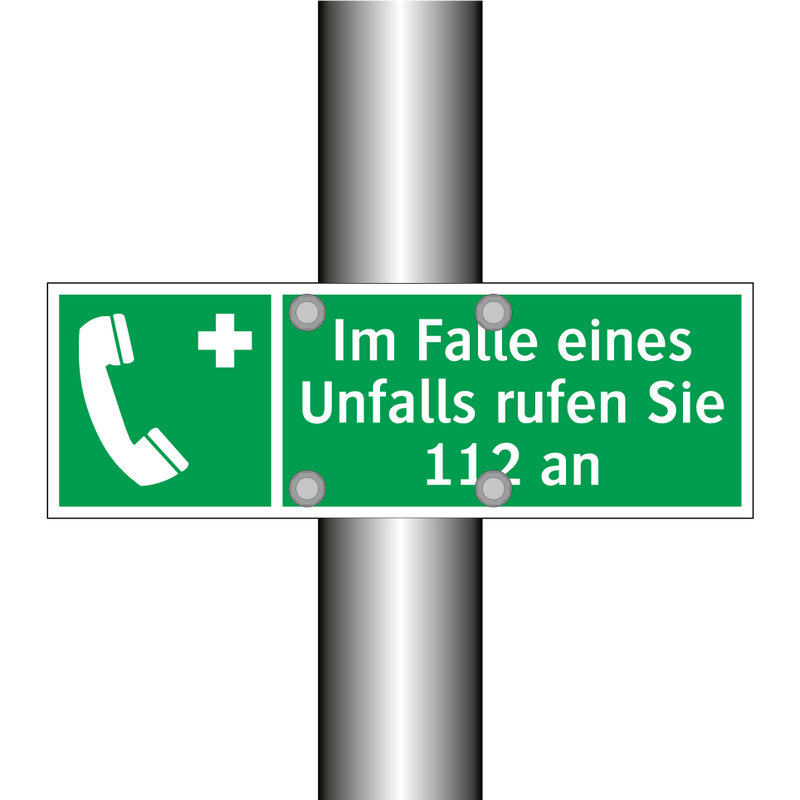 Im Falle eines Unfalls rufen Sie 112 an