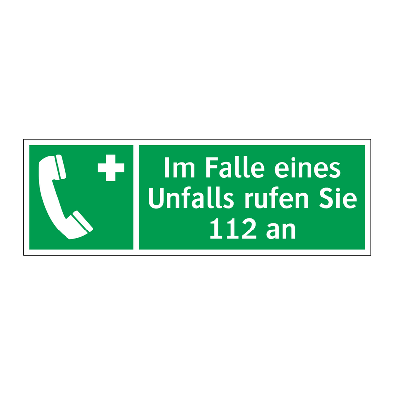 Im Falle eines Unfalls rufen Sie 112 an