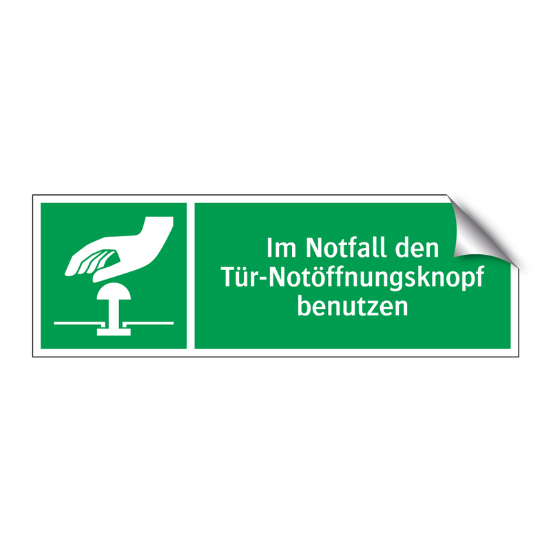 Im Notfall den Tür-Notöffnungsknopf benutzen