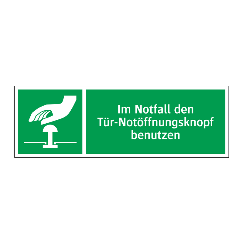 Im Notfall den Tür-Notöffnungsknopf benutzen