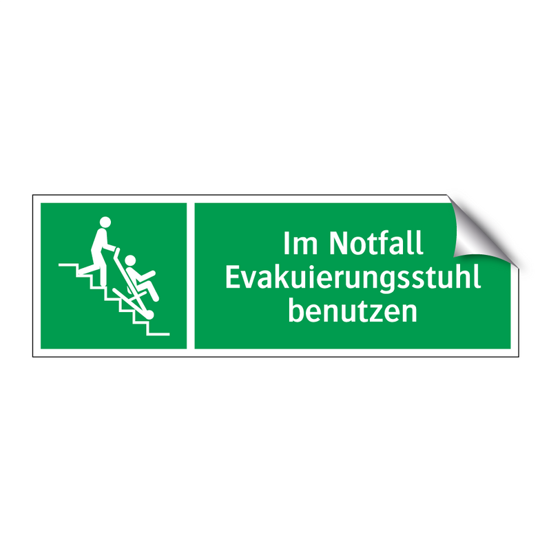 Im Notfall Evakuierungsstuhl benutzen