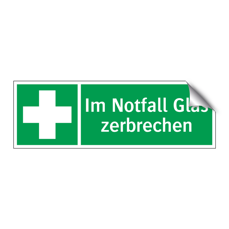 Im Notfall Glas zerbrechen