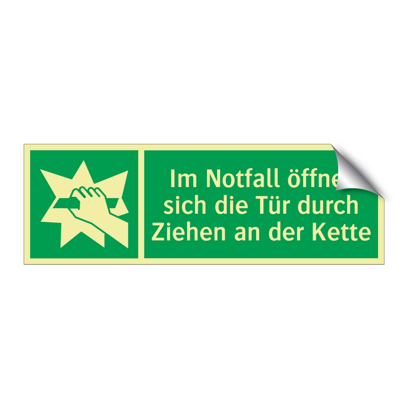 Im Notfall öffnet sich die Tür durch Ziehen an der Kette