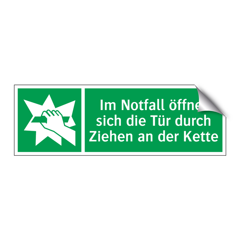 Im Notfall öffnet sich die Tür durch Ziehen an der Kette