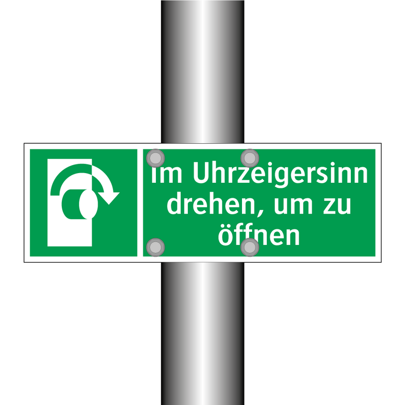 Im Uhrzeigersinn drehen, um zu öffnen