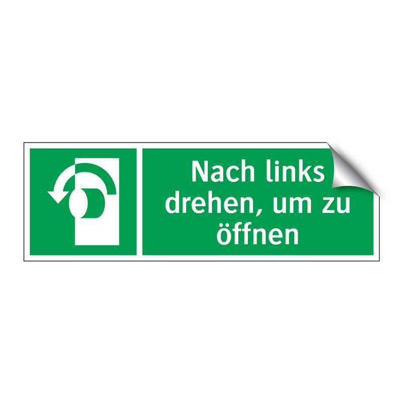 Nach links drehen, um zu öffnen