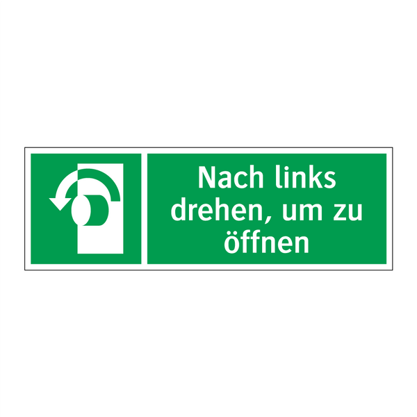 Nach links drehen, um zu öffnen